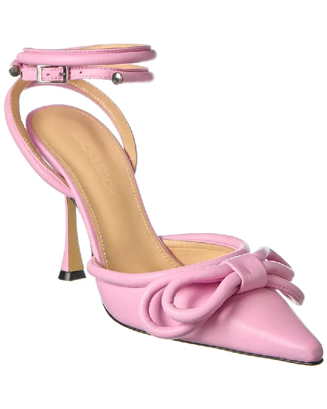 Women's velvet - covered stiletto heel pumps for a luxurious lookMach & Mach Double Bow Leather Pump