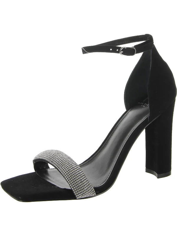 Women's pointed - toe slingback stiletto heel pumps in a peep - toe designAngelo Womens Suede Embellished Pumps