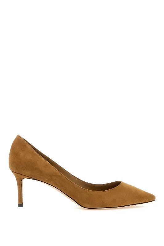 Women's strappy open - toe stiletto heel pumps with rhinestonesJimmy Choo Suede Romy 60 Pumps