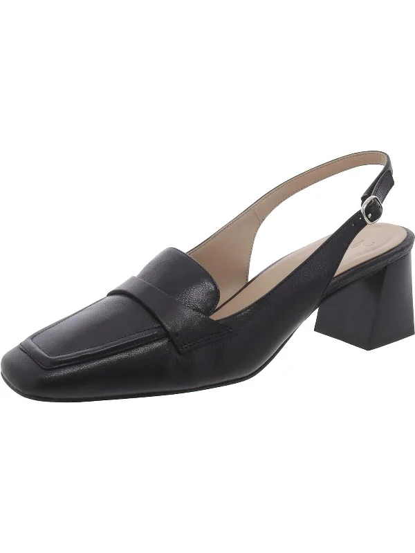 Women's teal stiletto heel pumps for a unique and modern lookHunny Womens Leather Square Toe Slingback Heels