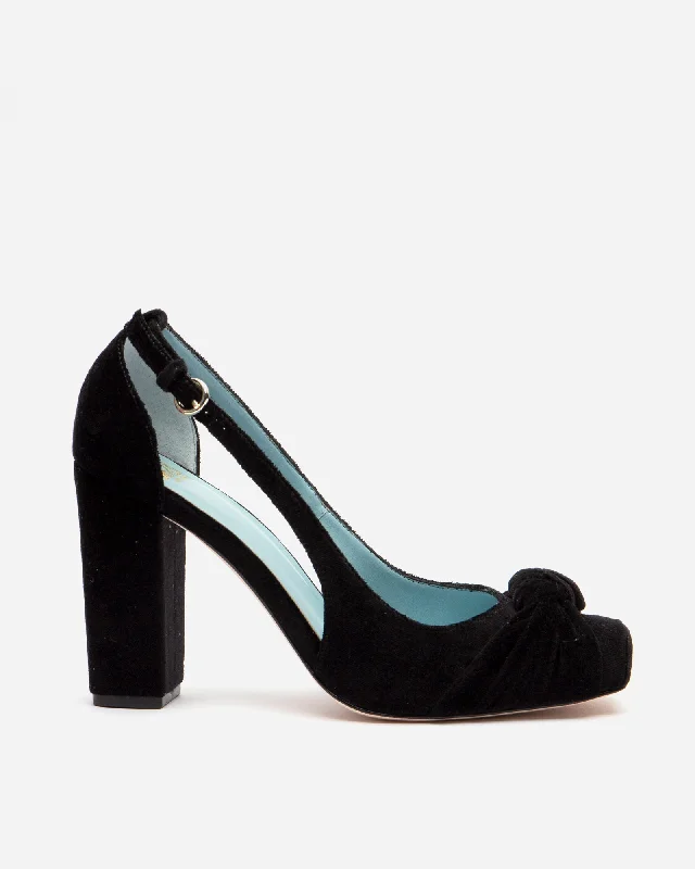 Women's ruffled stiletto heel pumps for a romantic styleRetro Pump Velvet Black