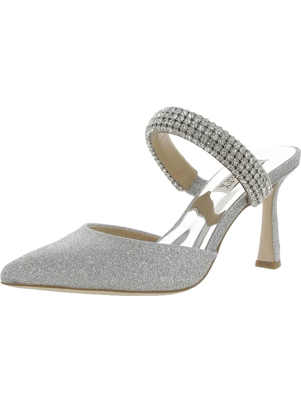 Women's charcoal gray stiletto heel pumps for a neutral yet stylish optionSadiya Womens Glitter Rhinestone Pumps