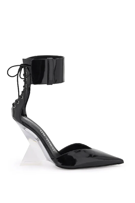 Women's charcoal gray stiletto heel pumps for a neutral yet stylish optionThe Attico Patent Leather Morgan Pumps