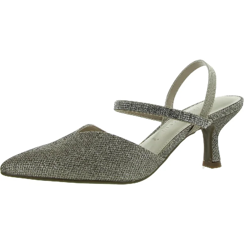 Women's velvet - covered stiletto heel pumps for a luxurious lookFANCY Womens Slingback Pointed toe Kitten Heels