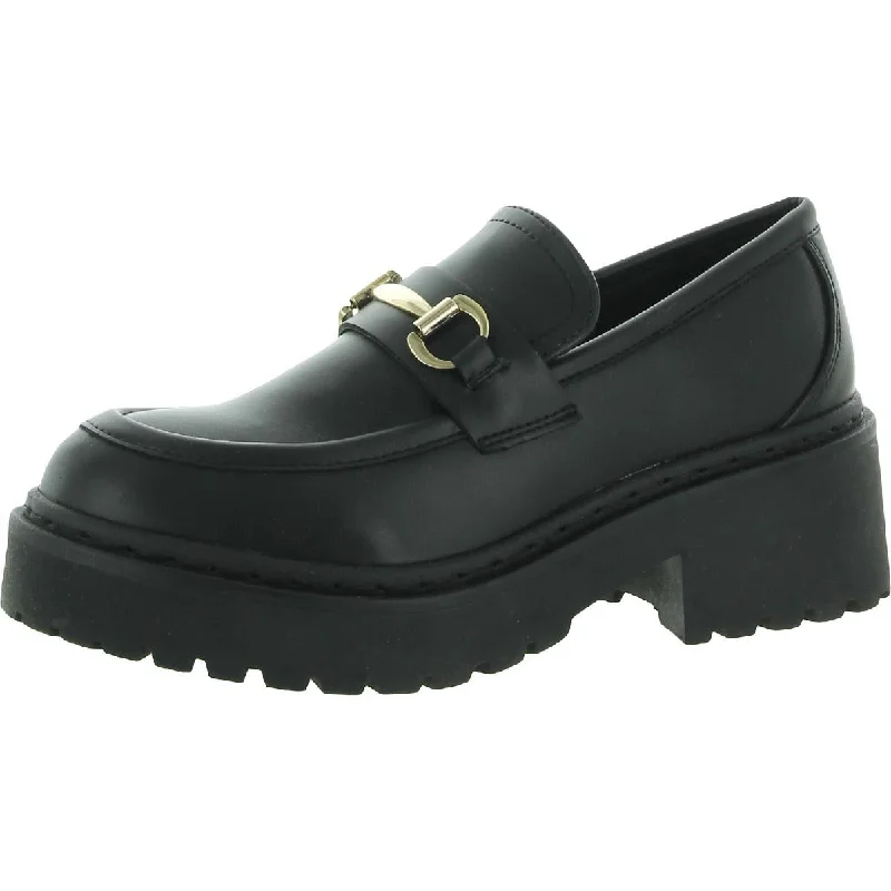 Women's patent leather stiletto heel pumps with a high - shine finishApproach Womens Faux Leather Slip On Loafer Heels