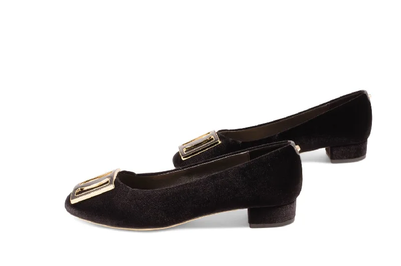 Women's padded - insole stiletto heel pumps for added comfortVicky Heels In Black Velvet