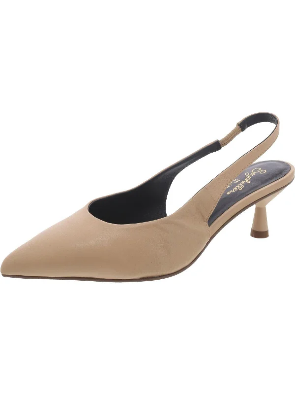 Women's business meeting stiletto heel pumps with a professional lookWomens Leather Pointed toe Kitten Heels
