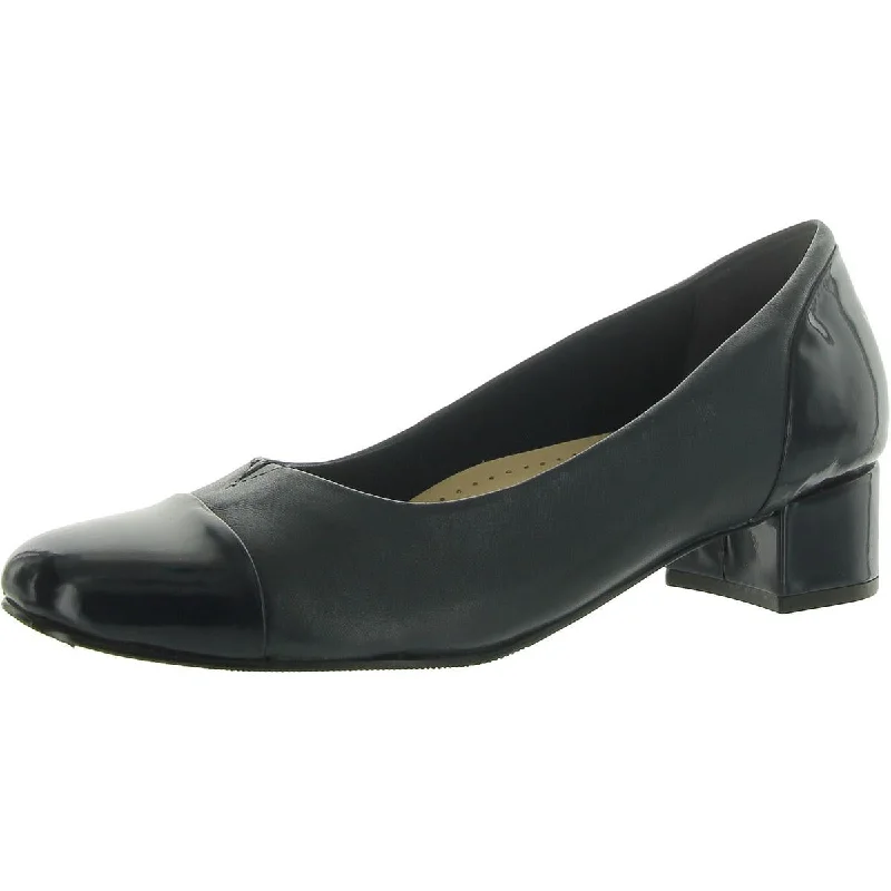 Women's studded stiletto heel pumps for an edgy lookWomens Round toe Casual Block Heels