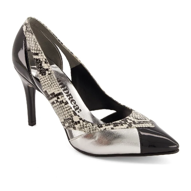 Women's cork - sole stiletto heel pumps for a natural touchAndrea Premium High Heels Python Stilettos