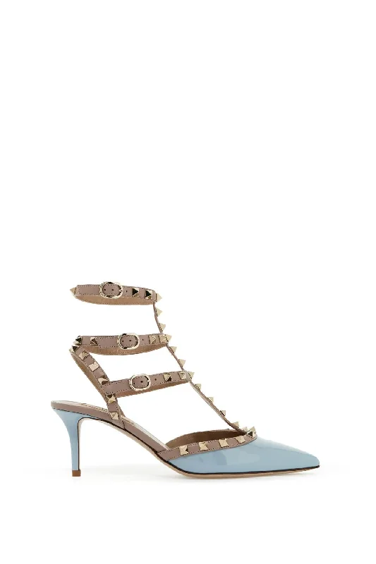 Women's pointed - toe slingback stiletto heel pumps in a peep - toe designValentino Garavani Rockstud Slingback Pumps