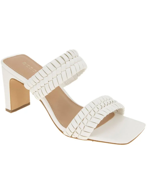 Women's lavender stiletto heel pumps for a delicate styleFenda Womens Faux Leather Strappy Block Heels