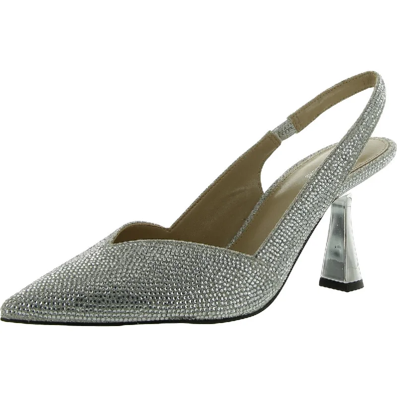 Women's platform stiletto heel pumps with a chunky soleCHELSEA SLING Womens Pointed toe Kitten heel Slingback Heels