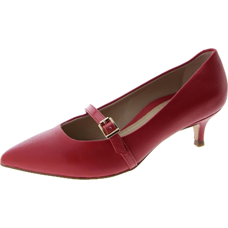 Women's water - resistant stiletto heel pumps for unexpected situationsMinnie Womens Buckle Pointed Toe Kitten Heels