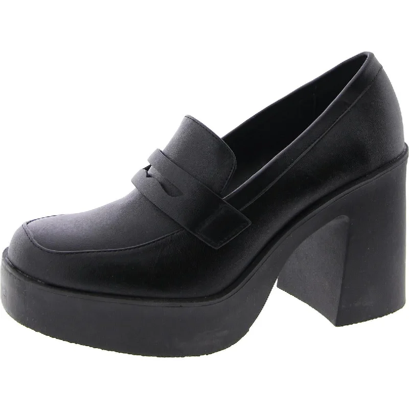Women's shock - absorbing stiletto heel pumps for all - day wearSedina Womens Faux Leather Slip On Loafer Heels