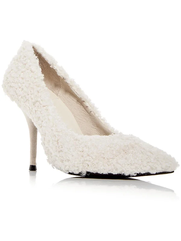 Women's snakeskin - embossed stiletto heel pumps for a bold statementWomens Faux Fur Slip On Pumps