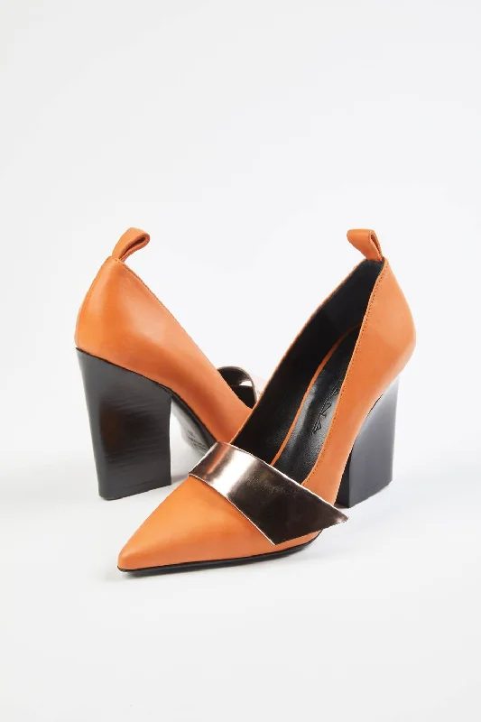 Women's hypoallergenic stiletto heel pumps for sensitive skinNine 2 Fiver High Heel In Terracotta