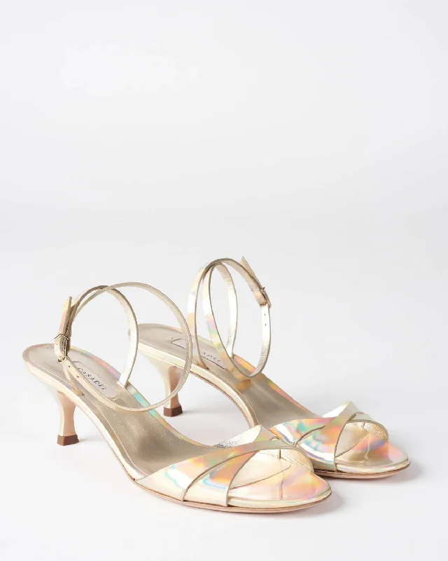 Women's office - appropriate stiletto heel pumps with a low - heel optionOsiride Sandal Heel In Platino Leather