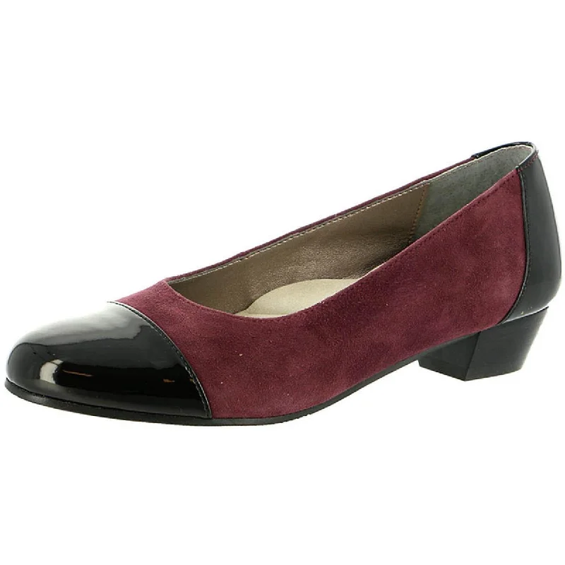 Women's party stiletto heel pumps with a glittery finishElla Womens Suede Patent Leather Dress Pumps