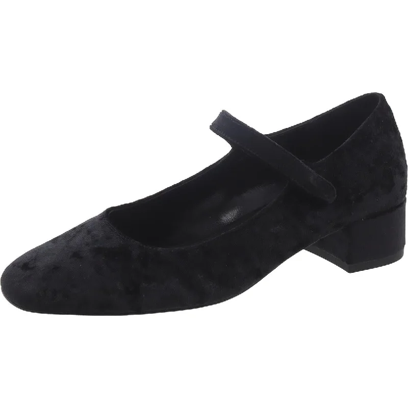 Women's velvet - covered stiletto heel pumps for a luxurious lookGinny Womens Velvet Strap Pumps