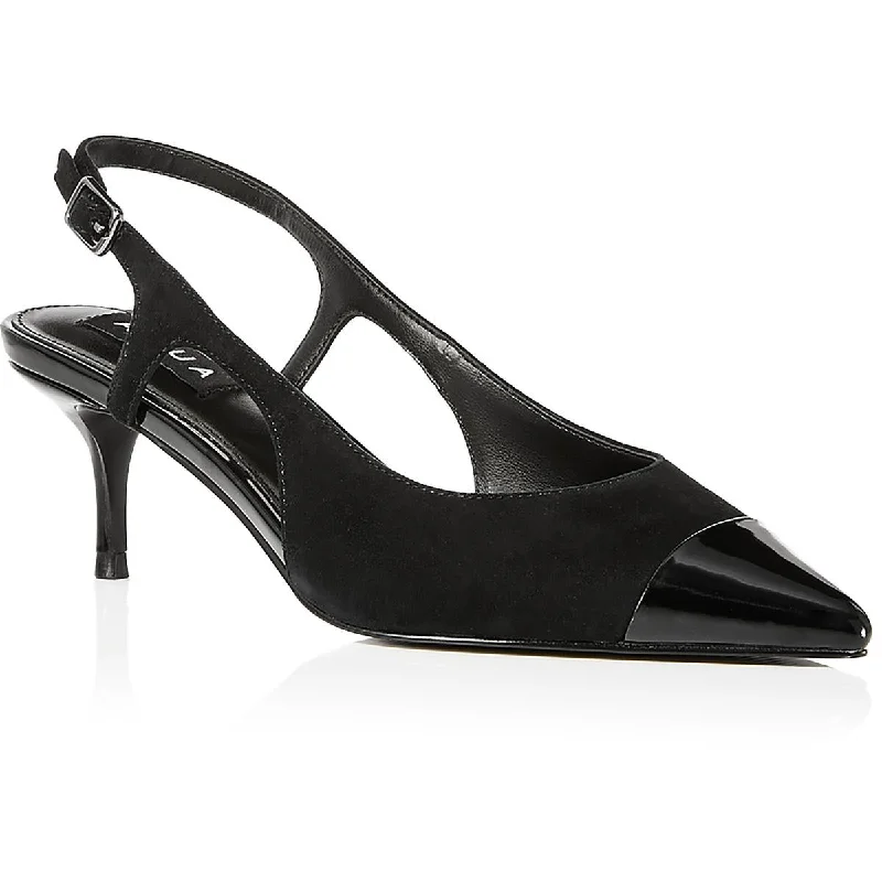 Women's non - slip stiletto heel pumps for safety on slippery floorsKOKO Womens Suede Pointed toe Kitten Heels