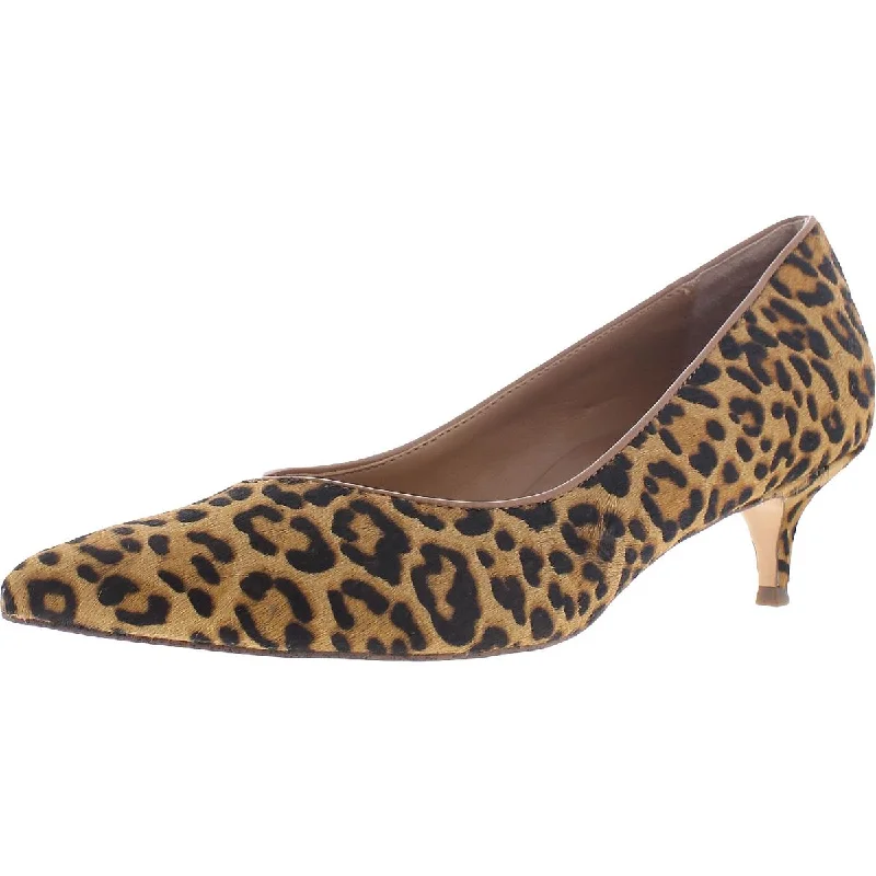 Women's evening gala stiletto heel pumps in a long - lasting colorJosie Leopard Womens Leather Slip On Kitten Heels