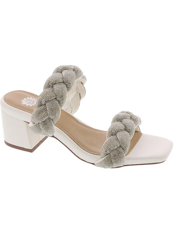 Women's wedding stiletto heel pumps with a pearl - encrusted strapCEALA Womens Faux Leather Open Toe Pumps