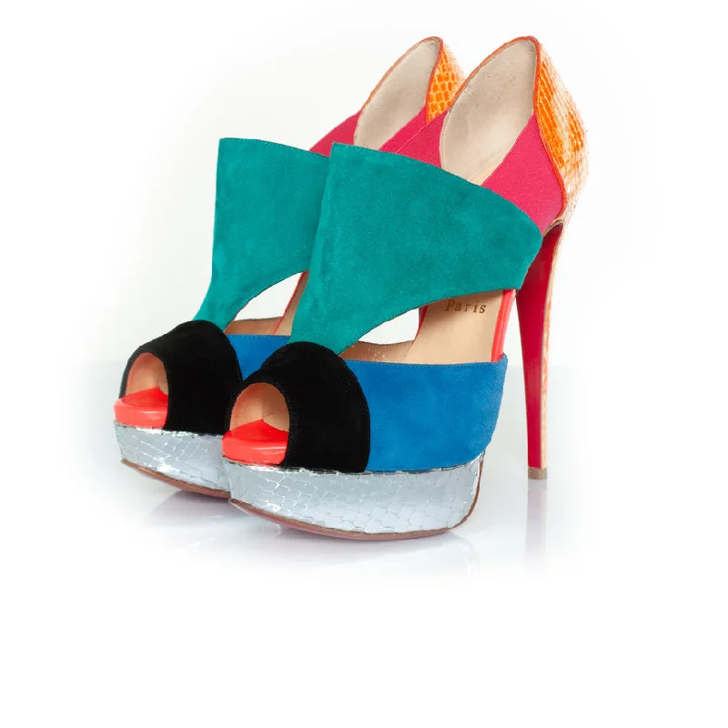 Women's padded - insole stiletto heel pumps for added comfortPitou multi peeptoe pump