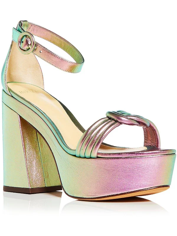 Women's bronze stiletto heel pumps for a warm and metallic lookWomens Leather Platform Pumps