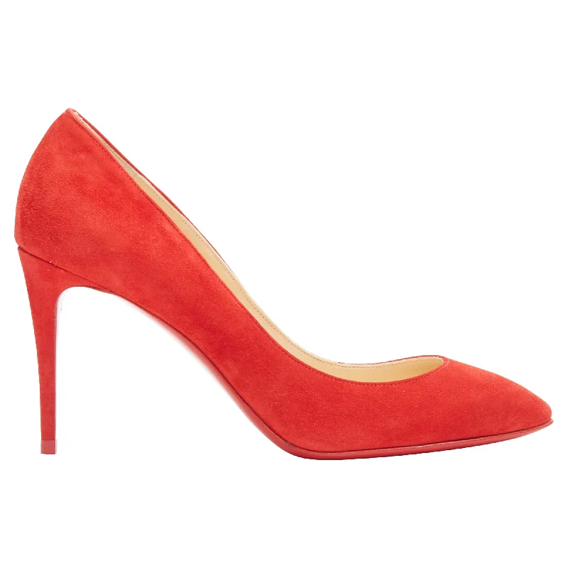 Women's date - night stiletto heel pumps with a sexy silhouetteChristian Louboutin Eloise Loubi Suede Almond Toe Classic Pump