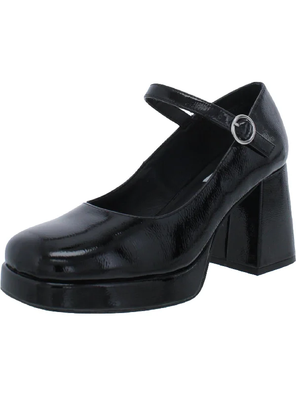 Women's teal stiletto heel pumps for a unique and modern lookMingle Womens Buckle Block Heel Mary Jane Heels