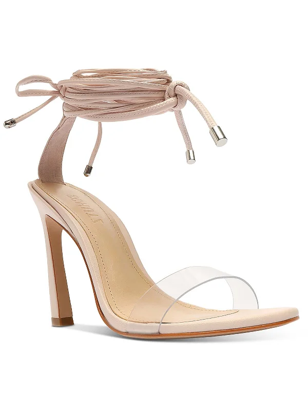 Women's strappy open - toe stiletto heel pumps with rhinestonesJESSIE Womens Leather Open Toe Pumps