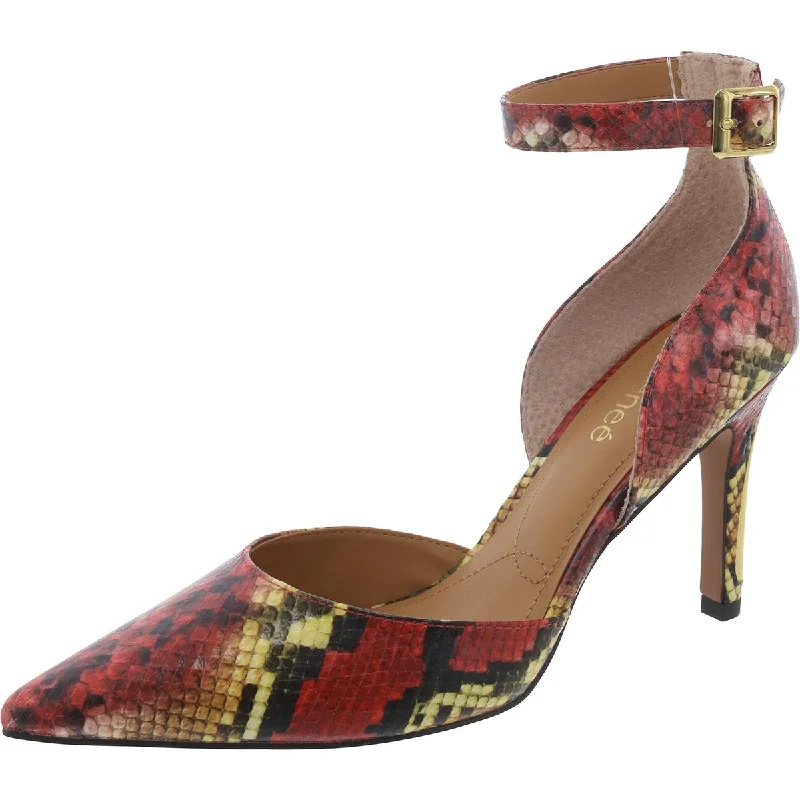 Women's bronze stiletto heel pumps for a warm and metallic lookJaelyn Womens Faux Leather Pointed Toe D'Orsay Heels