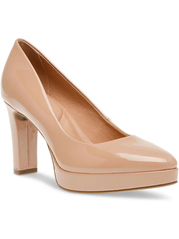 Women's bronze stiletto heel pumps for a warm and metallic lookWomens Faux Suede Slip-On Platform Heels