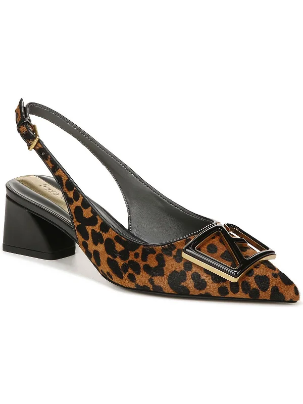 Women's burgundy stiletto heel pumps for a sophisticated appearanceRacer 5 Womens Calf Hair Animal Print Slingback Heels