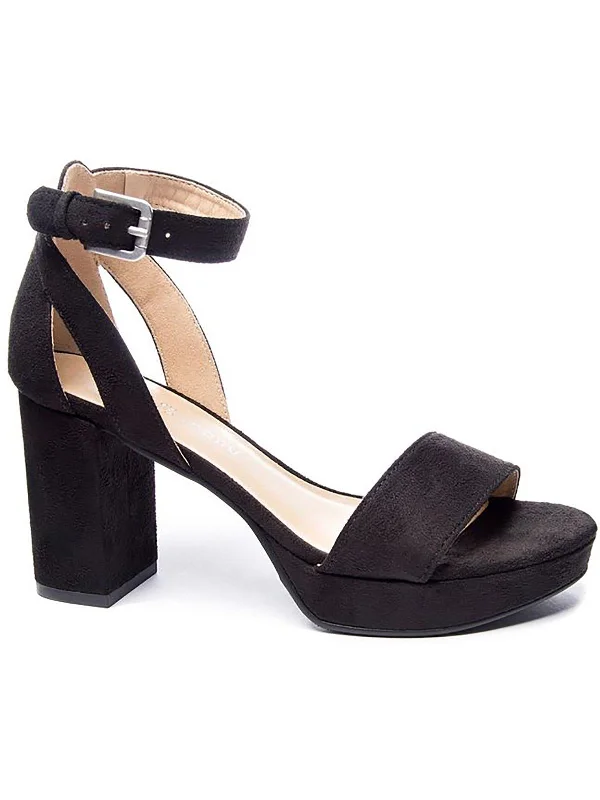 Women's pointed - toe slingback stiletto heel pumps in a peep - toe designGO ON Womens Ankle Strap Pumps