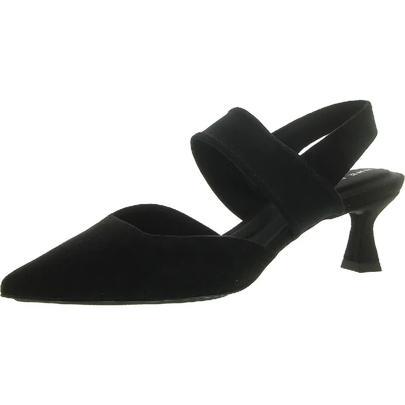 Women's faux suede stiletto heel pumps for a budget - friendly optionIn Time Womens Faux Suede Stretch Slingback Heels