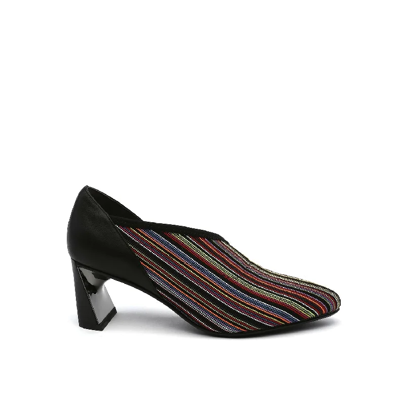 Women's genuine leather stiletto heel pumps with a soft finishFold Molten