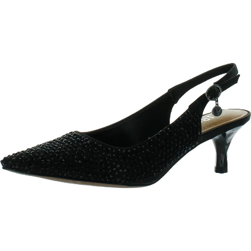 Women's studded stiletto heel pumps for an edgy lookWomens Ankle Strap Pointed Toe Kitten Heels