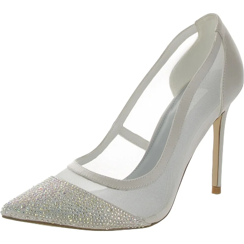Women's burgundy stiletto heel pumps for a sophisticated appearanceFrancya 2 Womens Satin Embellished Pumps