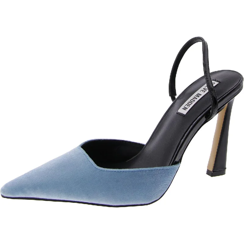 Women's mesh - paneled stiletto heel pumps for breathabilityDrew Womens Velvet Patent Leather Slingback Heels