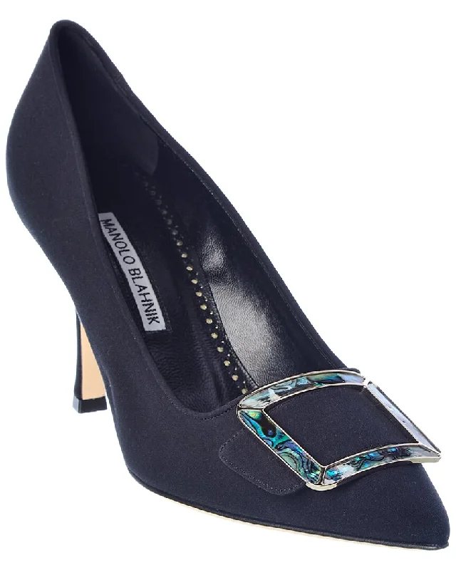 Women's faux suede stiletto heel pumps for a budget - friendly optionManolo Blahnik Maysale 90 Silk Pump