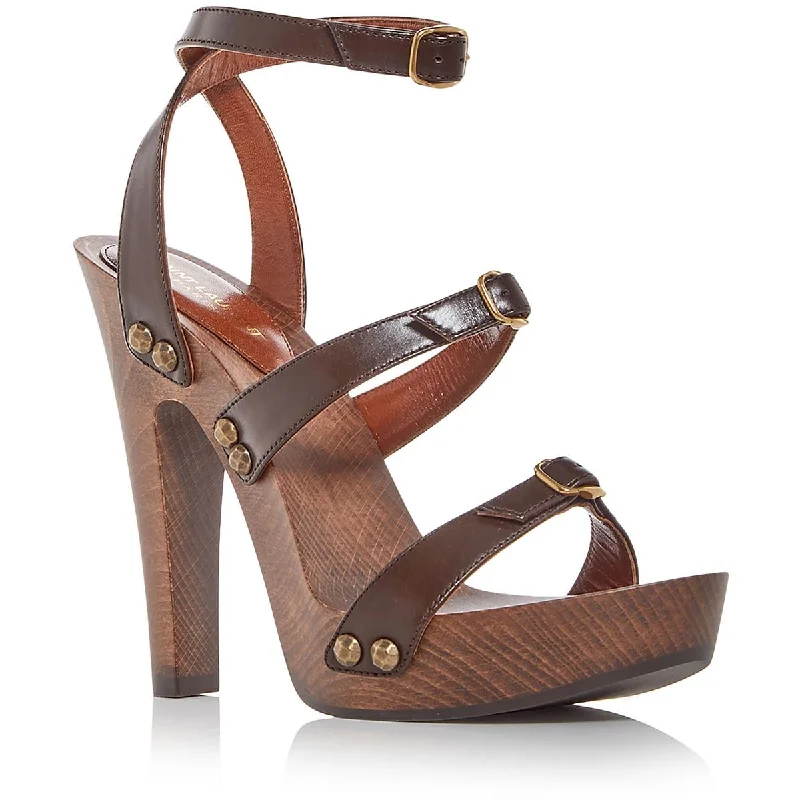 Women's business meeting stiletto heel pumps with a professional lookWomens Stiletto Open Toe Ankle Strap