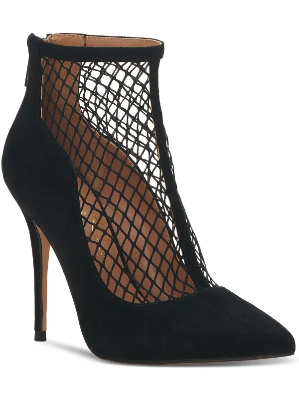 Women's royal blue stiletto heel pumps for a formal eventWicasa Womens Fishnet Back Zip Pumps