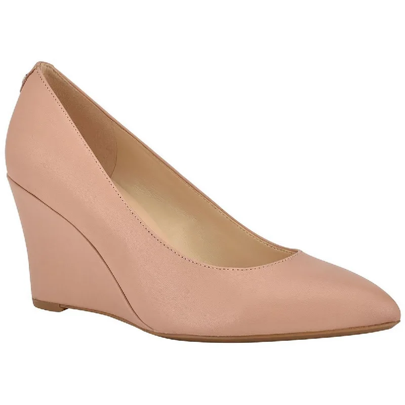 Women's holiday party stiletto heel pumps with a festive touchCal 9x9 Womens Leather Slip On Wedge Heels