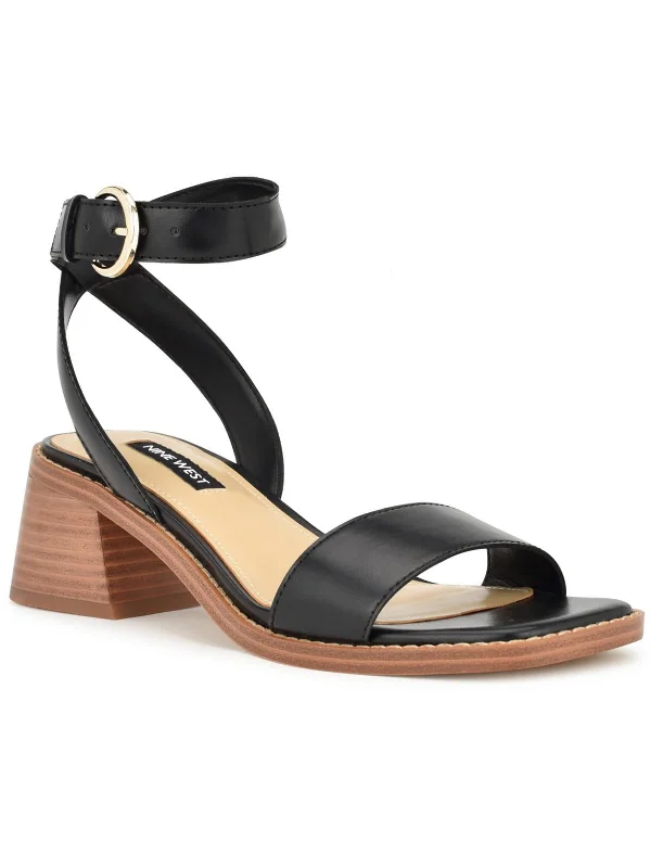 Women's holiday party stiletto heel pumps with a festive touchTorah Womens Faux Leather Block Heel Ankle Strap