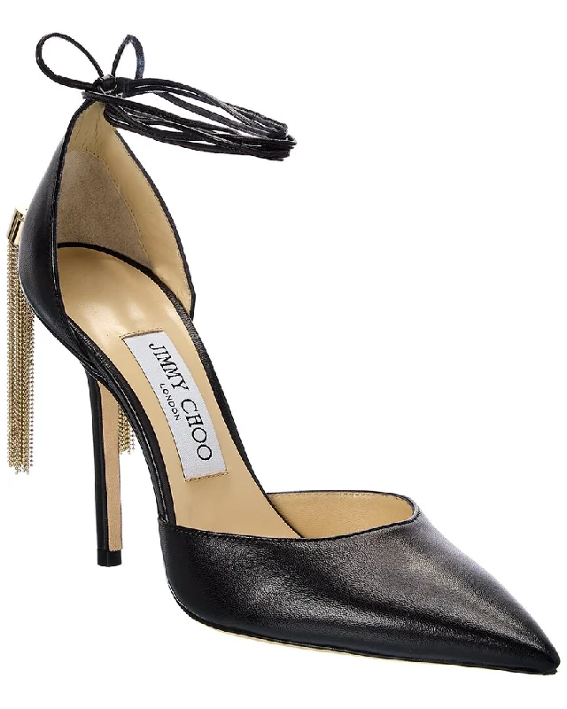 Women's wedding stiletto heel pumps with a pearl - encrusted strapJimmy Choo Eris 100 Leather Pump