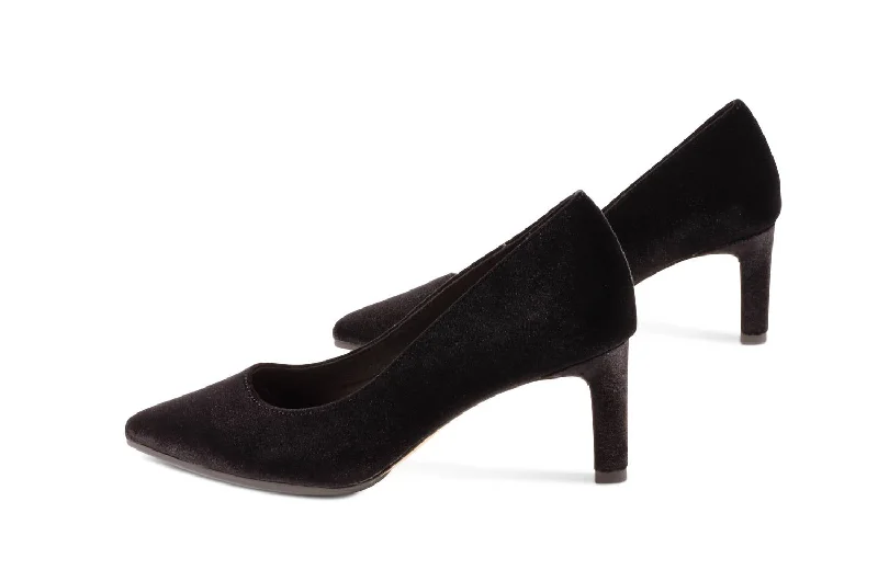 Women's evening gala stiletto heel pumps in a long - lasting colorRocker Heeled Pump In Black Velvet