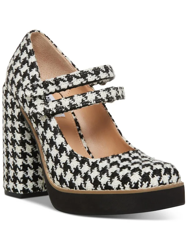 Women's ruffled stiletto heel pumps for a romantic styleTwice Womens Patent Casual Block Heels