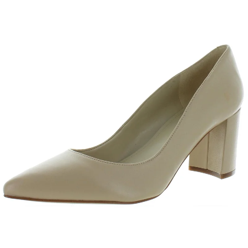 Women's genuine leather stiletto heel pumps with a soft finishClaire Womens Padded Insole Pointed Toe Pumps