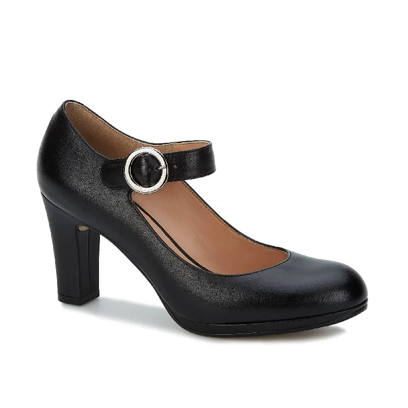 Women's strappy open - toe stiletto heel pumps with rhinestonesAndrea Leather Heels With Ankle Strap
